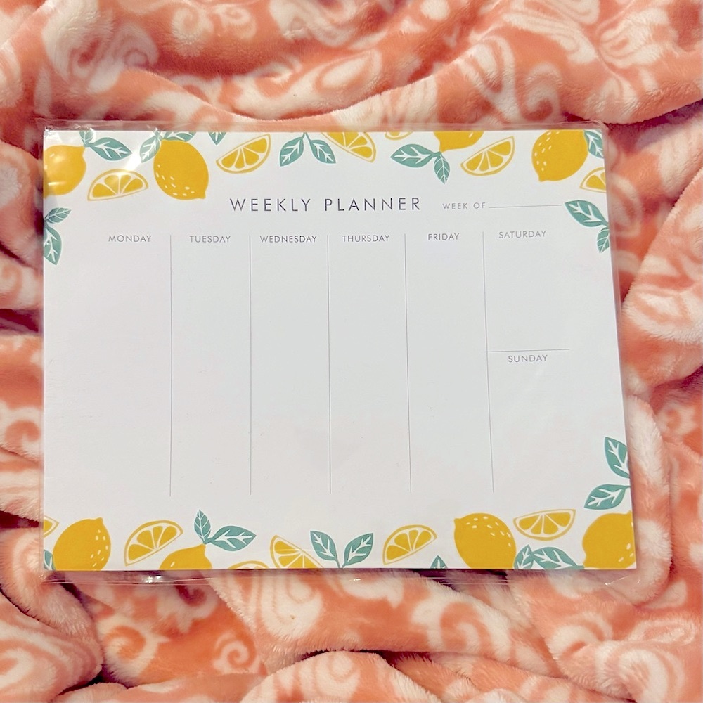 Lemon Themed Weekly Pad
